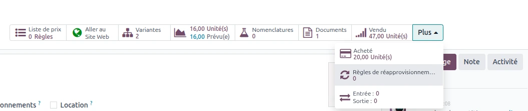 automatiser réapprovisionnement Odoo