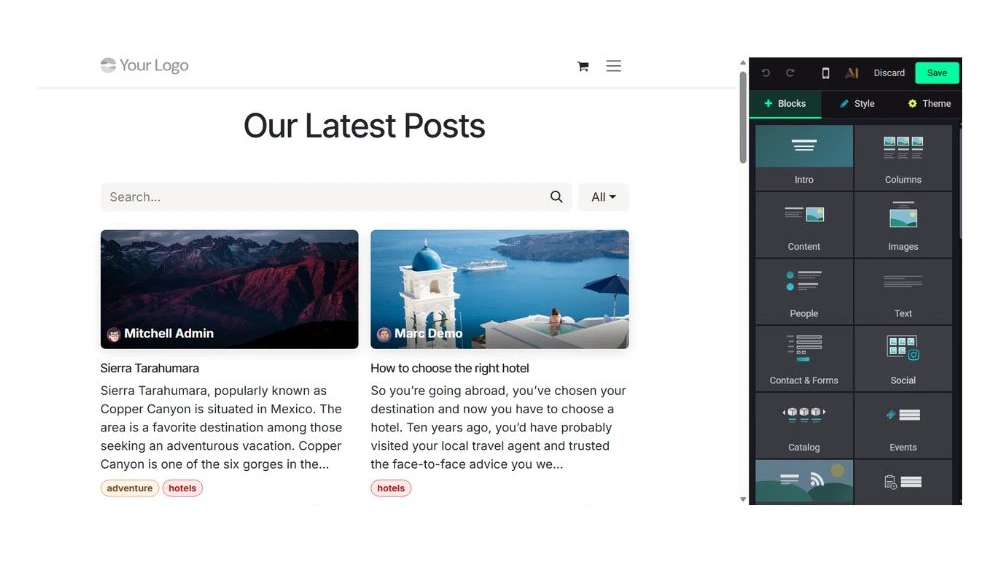 Odoo website - blog