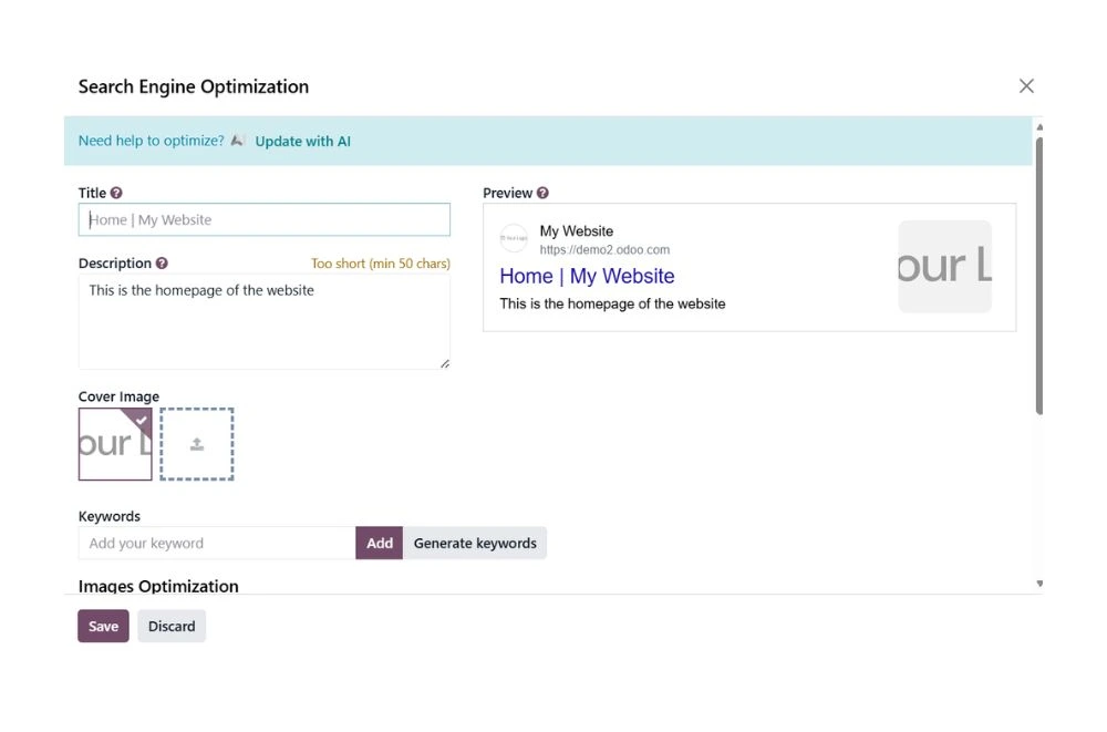 Odoo website - optimisation SEO