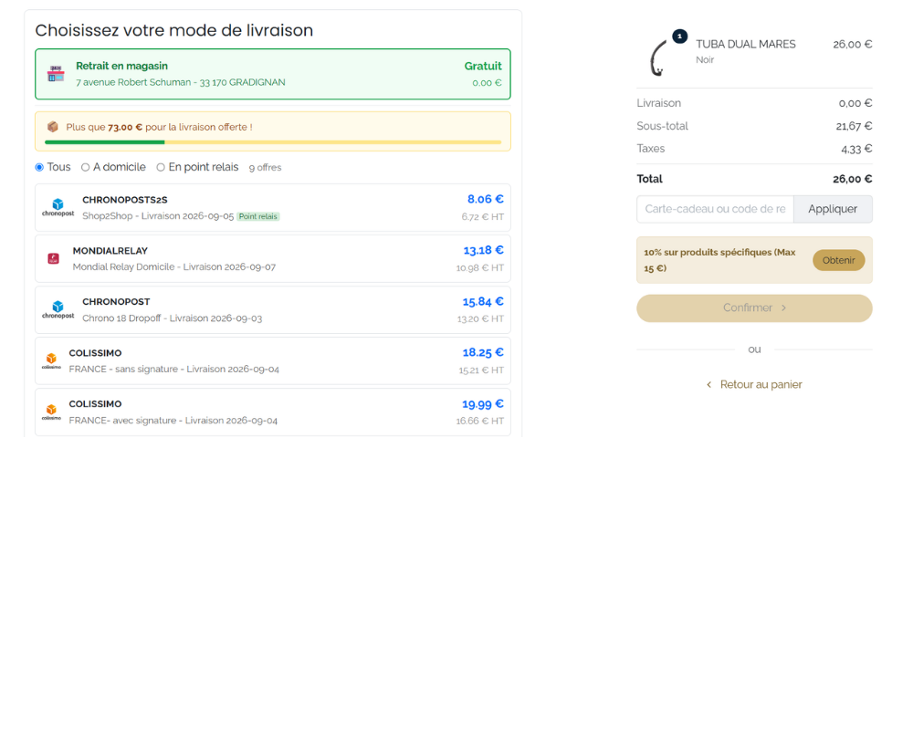 nudelivery check out e-commerce